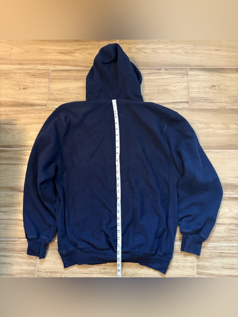 Steve & Barry's Navy Hoodie with Yellow Michigan Arch - Picture 6 of 6